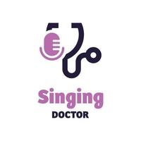 logotipo do médico cantando vetor