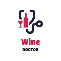 logotipo do médico do vinho vetor