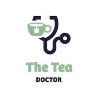 o logotipo do médico do chá vetor