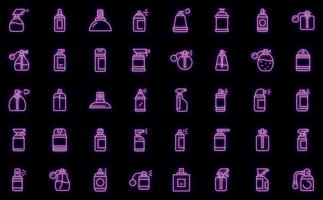 conjunto de ícones de frasco de spray neon vetorial vetor