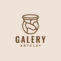 linha galeria argila design de logotipo artístico vetor gráfico símbolo ícone ilustração ideia criativa