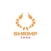 design de logotipo de camarão de frutos do mar plano mínimo gráfico de vetor símbolo ícone ilustração ideia criativa