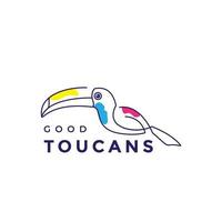 linha contínua abstrato pássaro tucano logotipo design gráfico de vetor símbolo ícone ilustração ideia criativa