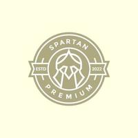 crachá simples vintage com design de logotipo de leme espartano vetor gráfico símbolo ícone ilustração ideia criativa