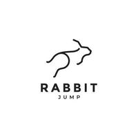 linha simples coelho salto design de logotipo mínimo vetor gráfico símbolo ícone ilustração ideia criativa