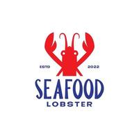 design de logotipo de frutos do mar de lagosta plana vintage colorida símbolo gráfico de vetor ilustração de ícone ideia criativa