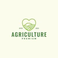amor de linha com design de logotipo de agricultor de agricultura vetor símbolo gráfico ilustração ideia criativa