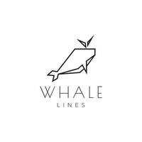 linha polígono origami baleia logotipo design vetor gráfico símbolo ícone ilustração ideia criativa