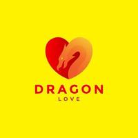 dragão abstrato com design de logotipo de forma de amor vetor gráfico símbolo ícone ilustração ideia criativa