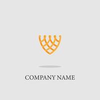 logotipo para companhia de seguros cor simples linha laranja linha elegante na moda vetor