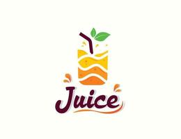 design de logotipo de suco de laranja fresco vetor