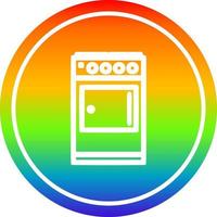 fogão de cozinha circular no espectro do arco-íris vetor