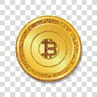 ícone de criptomoeda de ouro bitcoin vetor