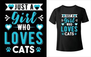 apenas uma garota que ama o vetor de animais de camiseta de gato