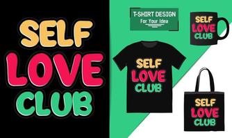 clube de amor próprio você é o suficiente para ser gentil luz boas vibrações apenas pôster motivacional, citação motivacional, modelo de vetor de design de tipografia de texto para camiseta, design de camiseta premium