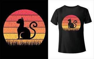 vetor de gato camiseta de gato paleta de cores de verão de gato design de camiseta camiseta de gato