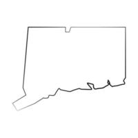 mapa de Connecticut em fundo branco vetor