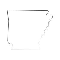 mapa de Arkansas em fundo branco vetor