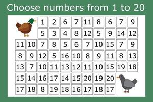 conecte os números de 1 a 20 na ordem correta e atravesse o labirinto vetor