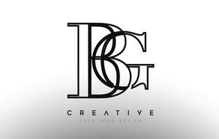 bg bg letter design logo logotipo ícone conceito com fonte serif e estilo clássico elegante look vector