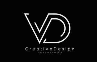 vd vd design de logotipo de carta em cores brancas vetor