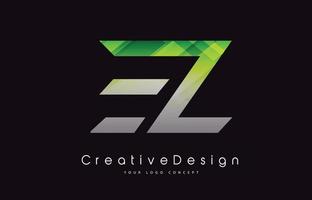 design de logotipo de letra ez. logotipo de vetor de letras modernas de ícone criativo de textura verde.
