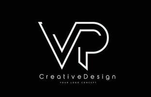 vp vp design de logotipo de carta nas cores brancas. vetor