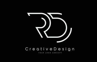 design de logotipo de letra rd rd em cores brancas vetor
