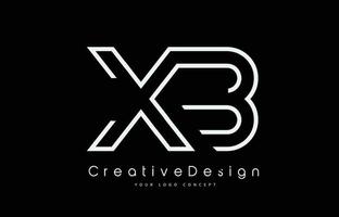 design de logotipo de letra xb xb nas cores brancas. vetor