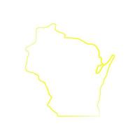 mapa de wisconsin em fundo branco vetor