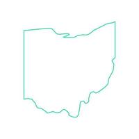 mapa de ohio ilustrado vetor