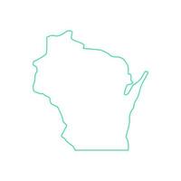 mapa de wisconsin em fundo branco vetor