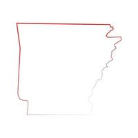 mapa de Arkansas em fundo branco vetor