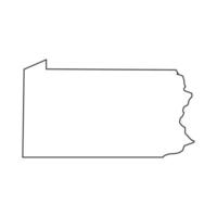 mapa da Pensilvânia em fundo branco vetor