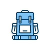 ícone de linha de mochila. sinal de estilo linear para conceito móvel e web design. ícone de vetor de contorno. símbolo, ilustração do logotipo. gráfico vetorial