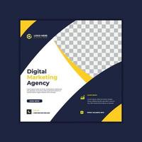 agência de marketing digital e post de mídia social corporativa e design de modelo de banner vetor