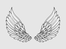 ilustração vetorial de símbolo de asas de anjo isolada em fundo cinza vetor