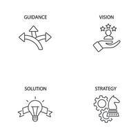 conjunto de ícones de liderança. elementos do vetor de símbolo de pacote de liderança para web infográfico