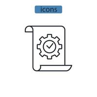 ícones de procedimento símbolo elementos vetoriais para web infográfico vetor