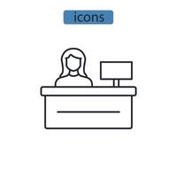 ícones do empregador simbolizam elementos vetoriais para infográfico web vetor