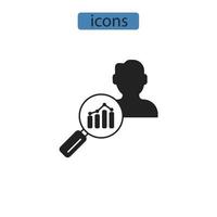 elementos de vetor de símbolo de ícones de análise para web infográfico