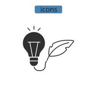 ícones de inspiração simbolizam elementos vetoriais para infográfico web vetor