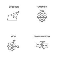 conjunto de ícones de liderança. elementos do vetor de símbolo de pacote de liderança para web infográfico
