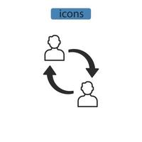 ícones de reciprocidade simbolizam elementos vetoriais para web infográfico vetor