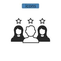 ícones do cliente simbolizam elementos vetoriais para web infográfico vetor