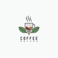 vetor de logotipo de natureza de café criativo