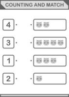 contando e combinando com a cara da coruja. planilha para crianças vetor