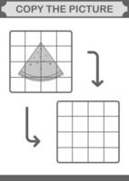 copie a imagem com melancia. planilha para crianças vetor