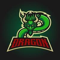 vetor de design de logotipo de mascote esport dragão com estilo de conceito de ilustração moderna para impressão de crachá, emblema e t-shirt