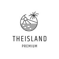 o modelo de design plano de ícone de logotipo da ilha vetor